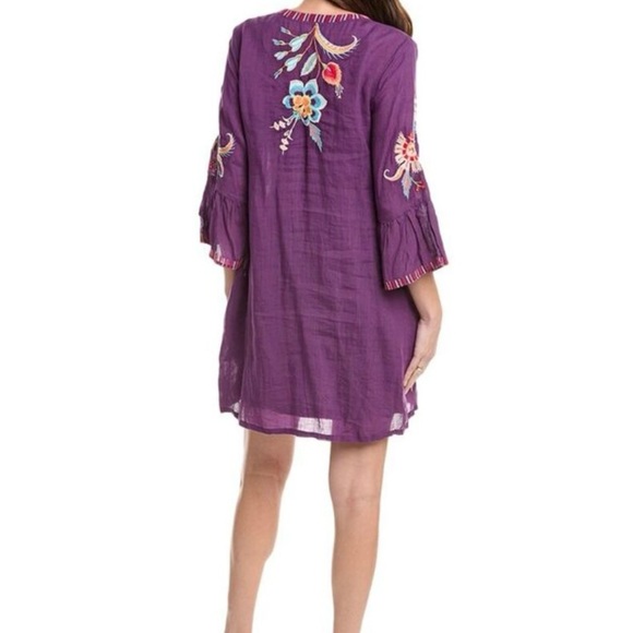 Johnny Was Joele Ruffle Sleeve Dress, Purple Size L, NWT - Picture 3 of 8